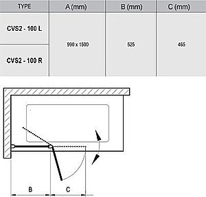 Шторка для ванны Ravak CVS2-100 белая купить в интернет-магазине Sanbest