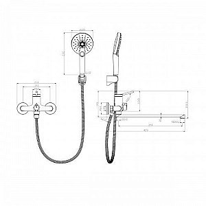 Смеситель для ванны Lemark Minima LM3851C купить в интернет-магазине сантехники Sanbest