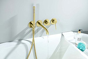 Смеситель для ванны Aquatek Европа AQ1344BG золото шлифованное купить в интернет-магазине сантехники Sanbest