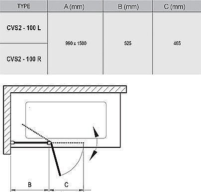 Шторка для ванны Ravak CVS2-100 белая купить в интернет-магазине Sanbest