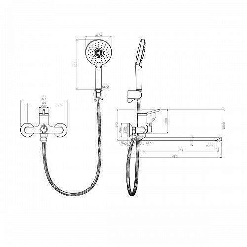 Смеситель для ванны Lemark Minima LM3851C купить в интернет-магазине сантехники Sanbest