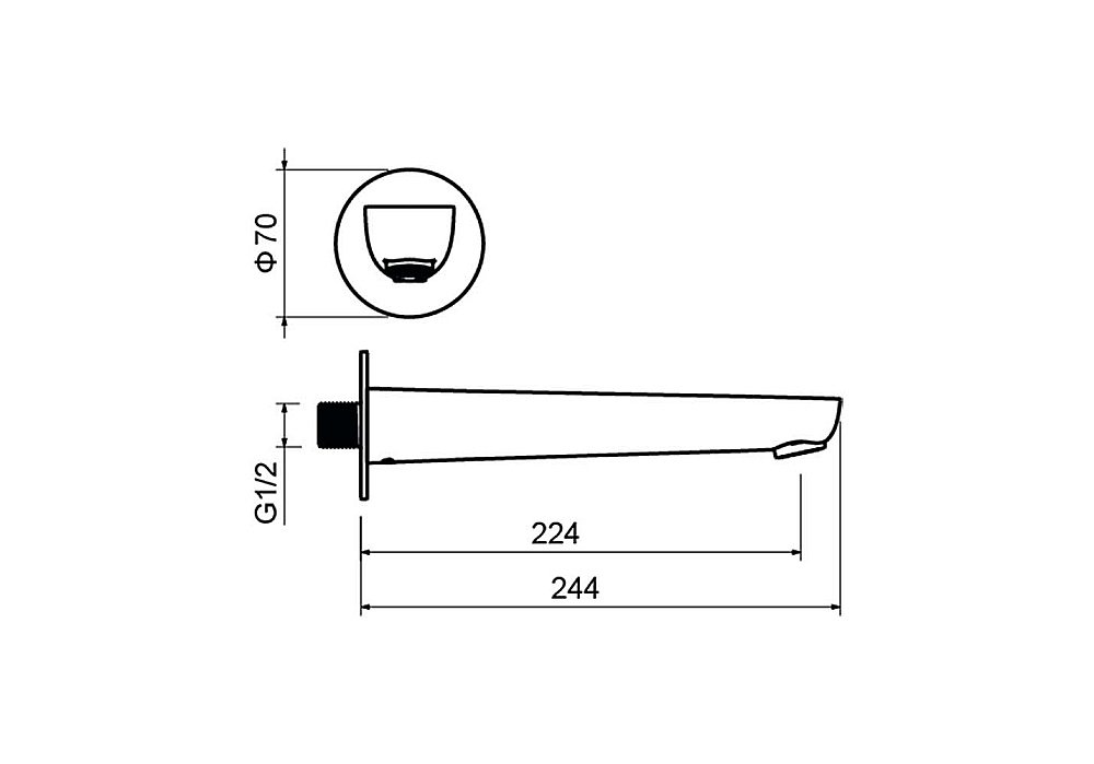 Излив для ванны Aquatek Бетта AQ1141BGM оружейная сталь купить в интернет-магазине сантехники Sanbest