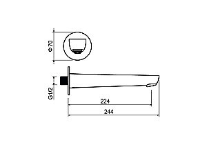 Излив для ванны Aquatek Бетта AQ1141BGM оружейная сталь купить в интернет-магазине сантехники Sanbest