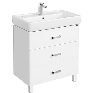 Тумба с раковиной Акватон Америна 70 М белая глянцевая для ванной в интернет-магазине Sanbest