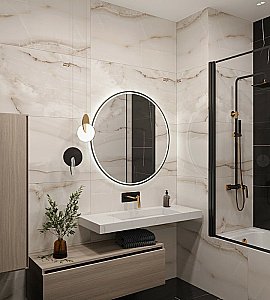 Раковина-моноблок Armadi Art Flat Calacatta 859-120-CLCT белый мрамор купить в интернет-магазине Sanbest