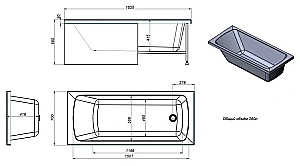 Ванна акриловая TIMO RITTA1760 170х60 белая купить в интернет-магазине Sanbest