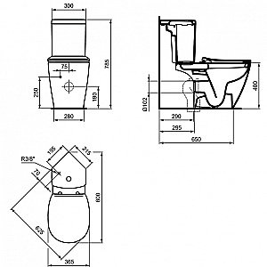 Унитаз напольный Ideal Standard Connect E803601 с бачком E797001 белый купить в интернет-магазине Sanbest