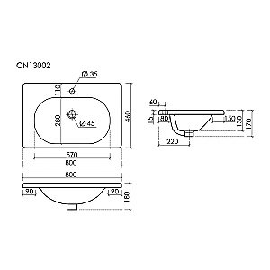 Тумба с раковиной Sancos CODE CD80GB/CN13002 80 серо - бежевый для ванной в интернет-магазине Sanbest
