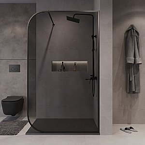 Душевое ограждение Niagara Nova NG-689-10TBLACK 100 тонированное/профиль черный матовый купить в интернет-магазине Sanbest