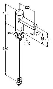 Смеситель для раковины Kludi Zenta E 3810039WR черный матовый купить в интернет-магазине сантехники Sanbest