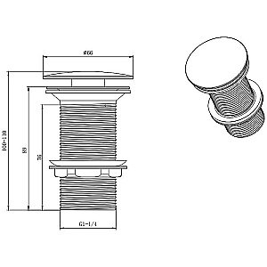 Донный клапан Aquatek AQ6000CR хром купить в интернет-магазине сантехники Sanbest
