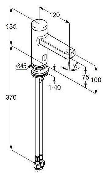 Смеситель для раковины Kludi Zenta E 3810039WR черный матовый купить в интернет-магазине сантехники Sanbest