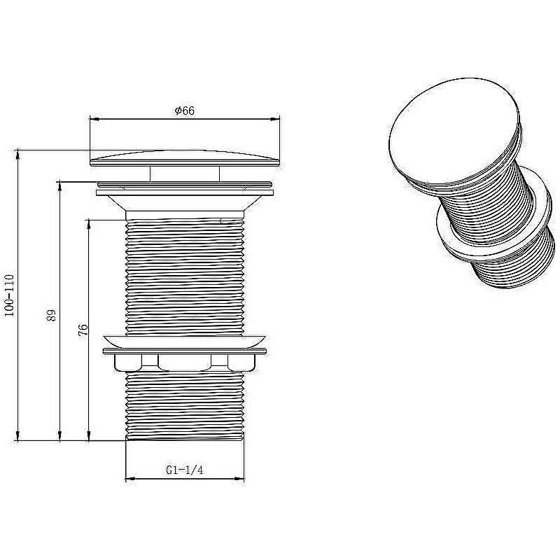 Донный клапан Aquatek AQ6000CR хром купить в интернет-магазине сантехники Sanbest