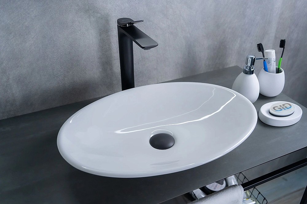 Раковина накладная Gid Lago 50 N9022 51110 белая купить в интернет-магазине сантехники Sanbest