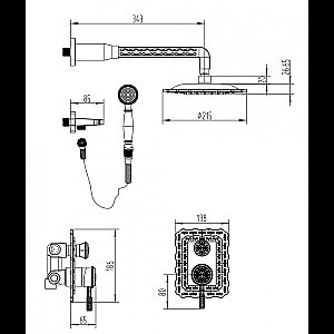 Душевая система Milacio Vitoria MC.105.SL серебро купить в интернет-магазине сантехники Sanbest