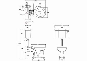 Унитаз Burlington P2 51 с белой ручкой смыва купить в интернет-магазине Sanbest