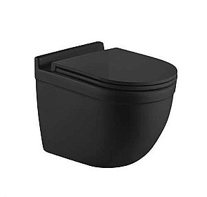 Унитаз подвесной WeltWasser AMBERG 506 ST + HEIMBACH 043 MT-BL + AMBERG RD-WT черный матовый, безободковый, с крышкой микролифт, слив-торнадо, с инсталляцией и белой кнопкой купить в интернет-магазине Sanbest