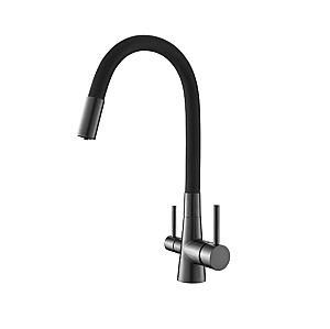 Смеситель для кухни Good Door KITCHEN-A СМ00057 оружейная сталь купить в интернет-магазине сантехники Sanbest