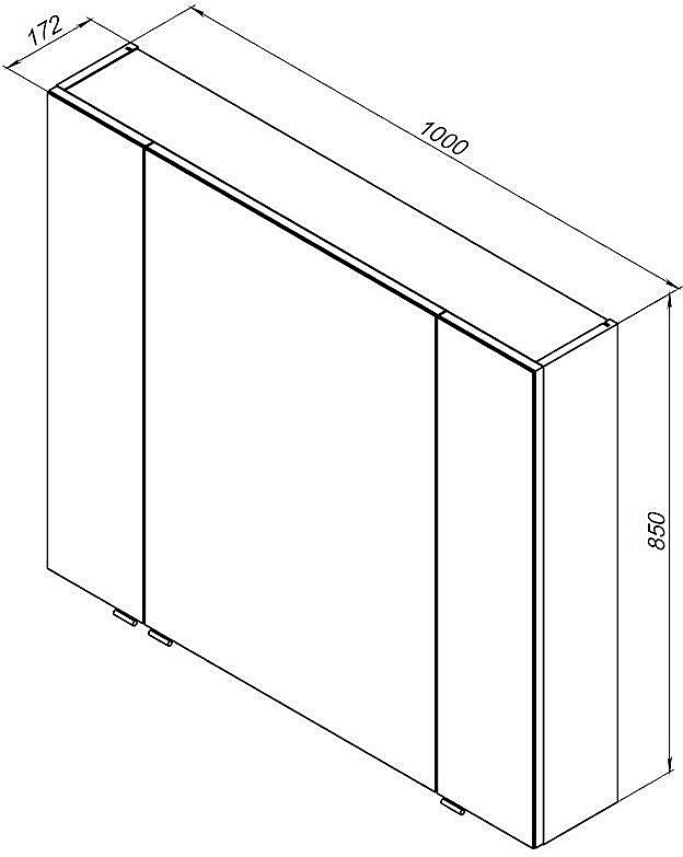 Зеркальный шкаф Aquanet Алвита New 100 Белый матовый купить в интернет-магазине сантехники Sanbest