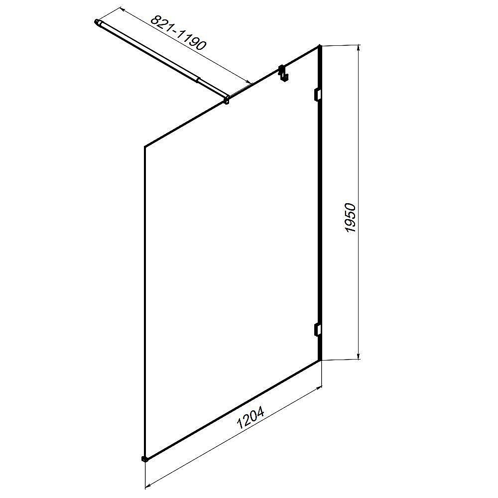 Душевое ограждение AM.PM X-Joy W94WI 120 W94WI-120-F1-MTE стекло прозрачное/профиль хром купить в интернет-магазине Sanbest