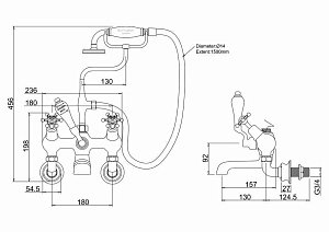 Смеситель для ванны Burlington Regent BIR21-QT хром/ручки белые купить в интернет-магазине сантехники Sanbest