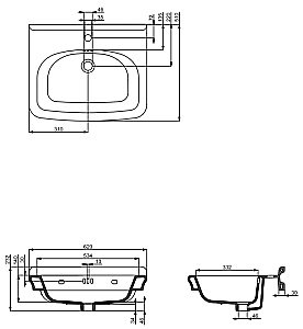 Консоль с раковиной Burlington Guild 62 с 1-им отверстием, золото для ванной в интернет-магазине сантехники Sanbest