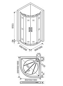 Душевой уголок Good Door GALAXY R-TD-100-C-B 100x100 купить в интернет-магазине Sanbest