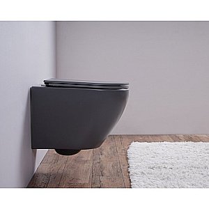 Унитаз подвесной Esbano AZALEA ESUPAZALGM безободковый, с крышкой микролифт, матовый серый купить в интернет-магазине Sanbest