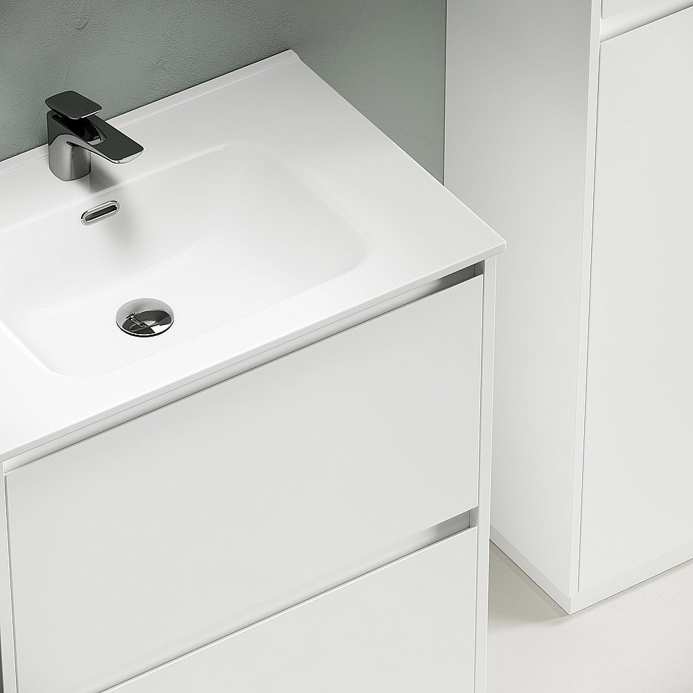 Тумба с раковиной Sancos Libra Floor 70 LB70FW белая для ванной в интернет-магазине Sanbest