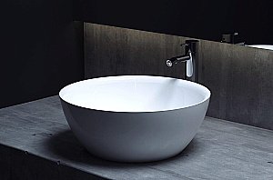 Раковина накладная Salini Alda 02 1102210M 42,5 из искусственного камня S-Stone, белая матовая купить в интернет-магазине Sanbest