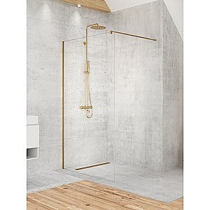 Душевое ограждение NEW TRENDY VELIO GOLD SATIN D-0192B 120 стекло прозрачное/профиль золото купить в интернет-магазине Sanbest