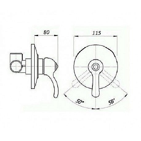 Смеситель для душа Magliezza Luce 50131 бронза купить в интернет-магазине сантехники Sanbest