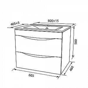 Тумба с раковиной IDDIS Cloud CLO60W0i95K 60 белая для ванной в интернет-магазине Sanbest