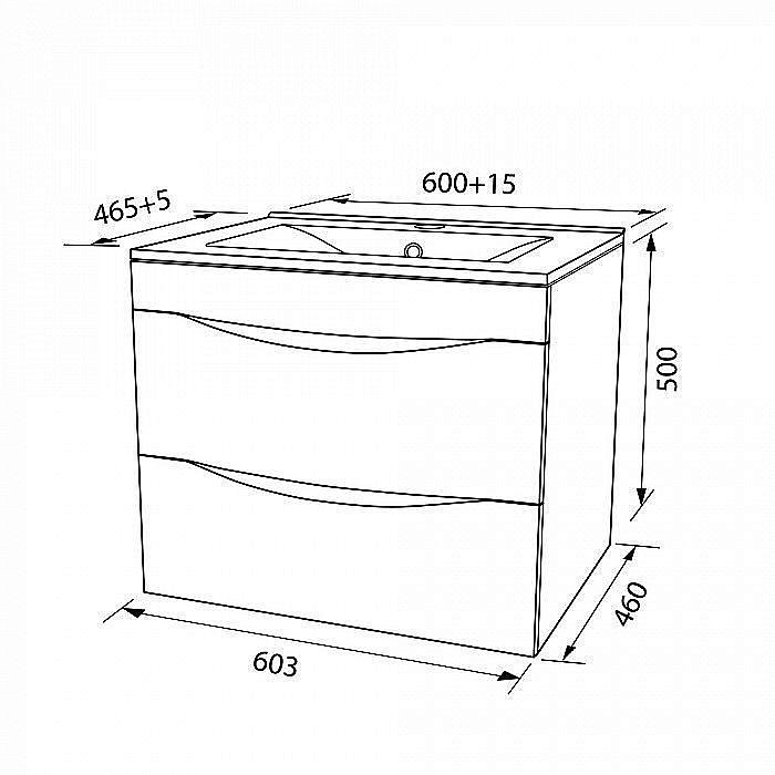 Тумба с раковиной IDDIS Cloud CLO60W0i95K 60 белая для ванной в интернет-магазине Sanbest
