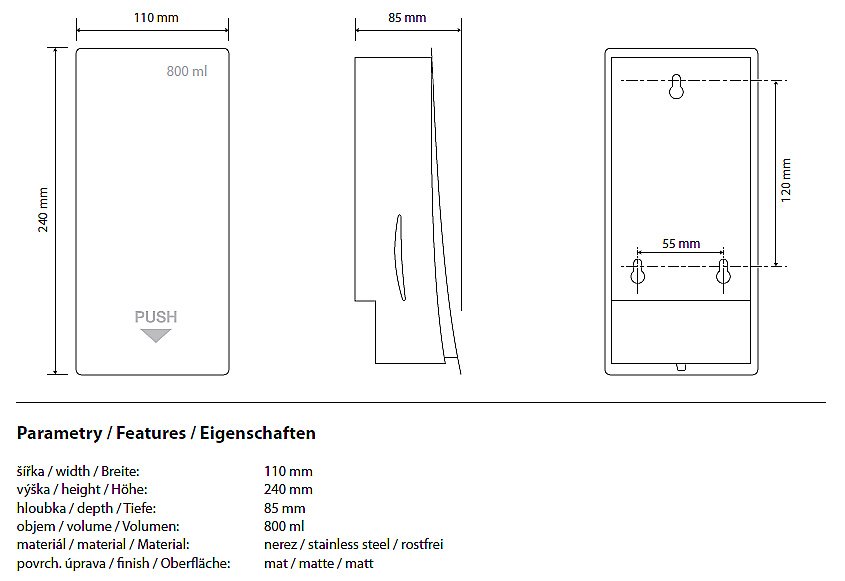 Диспенсер Bemeta Hotel 106109085 купить в интернет-магазине сантехники Sanbest
