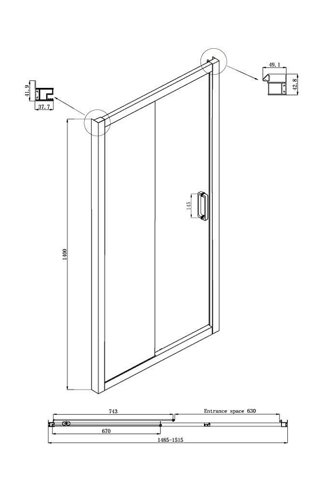 Шторка для ванны Ambassador Bath Screens 150x140 16041104 купить в интернет-магазине Sanbest