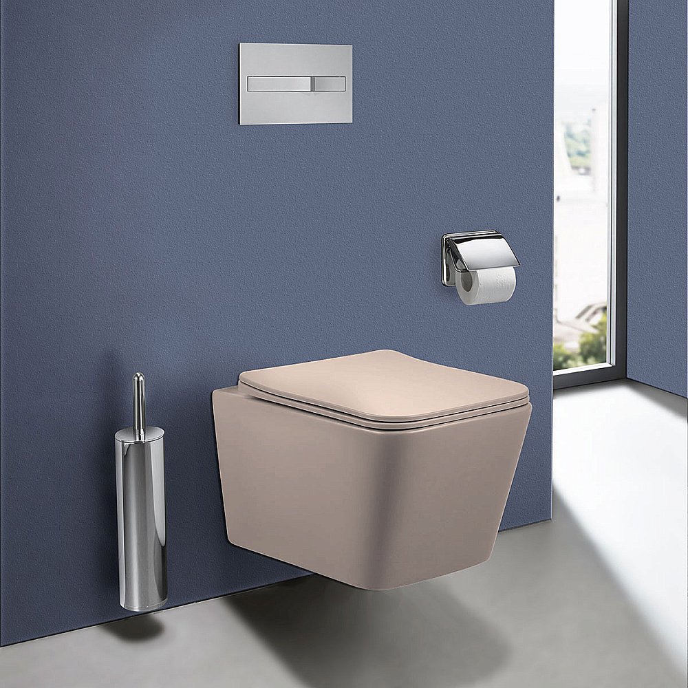 Унитаз Vincea Q-Line VT1-12MC безободковый, с крышкой микролифт, капучино матовый купить в интернет-магазине Sanbest