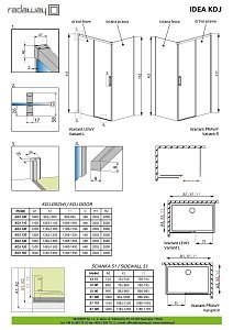 Душевой уголок Radaway Idea KDJ 140x90 купить в интернет-магазине Sanbest