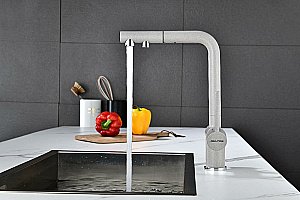 Смеситель для кухни Paulmark Serpentine Se213222-GR серый купить в интернет-магазине сантехники Sanbest