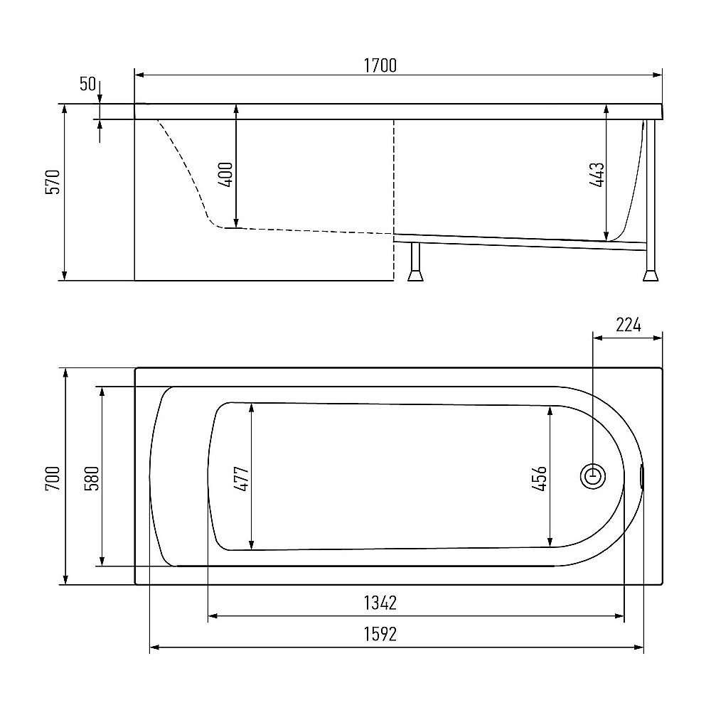 Ванна Alex Baitler Michigan 170x70 купить в интернет-магазине Sanbest