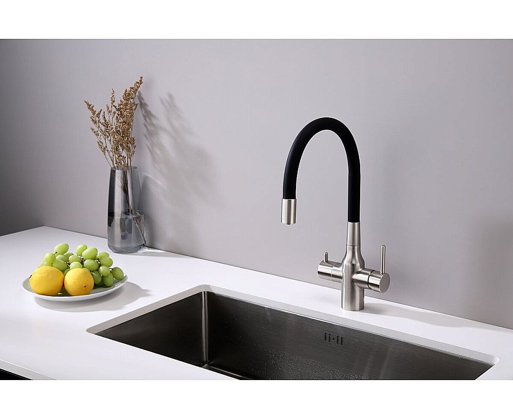 Смеситель для кухни Paulmark Salix Sa213419-BS брашированная сталь купить в интернет-магазине сантехники Sanbest