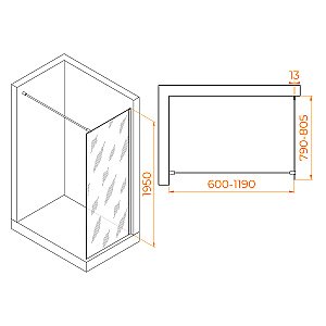 Душевое ограждение RGW WA-010G 80 стекло прозрачное/профиль золото купить в интернет-магазине Sanbest