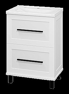 Тумба с раковиной Misty Модерн - 60 П-Мод07060-011Пр белая для ванной в интернет-магазине Sanbest