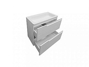 Тумба с раковиной Эстет Kare Luxe 60 подвесная 2 ящика белая для ванной в интернет-магазине Sanbest