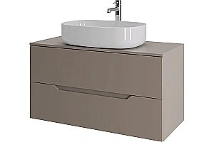 Тумба с раковиной Orange Line 100 Li-100TuLMDF+B08-600W латте/белый для ванной в интернет-магазине Sanbest