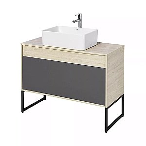 Тумба с раковиной Акватон Лофт Урбан 100 графит\орегон для ванной в интернет-магазине Sanbest