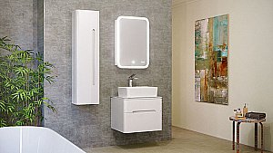 Зеркальный шкаф Jorno Bosko 60 Bos.03.60/W белый купить в интернет-магазине сантехники Sanbest