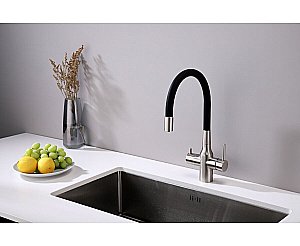 Смеситель для кухни Paulmark Salix Sa213419-BS брашированная сталь купить в интернет-магазине сантехники Sanbest