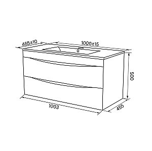 Тумба с раковиной Iddis Cloud CLO10B0i95K 100 белая матовая/черный мрамор для ванной в интернет-магазине Sanbest