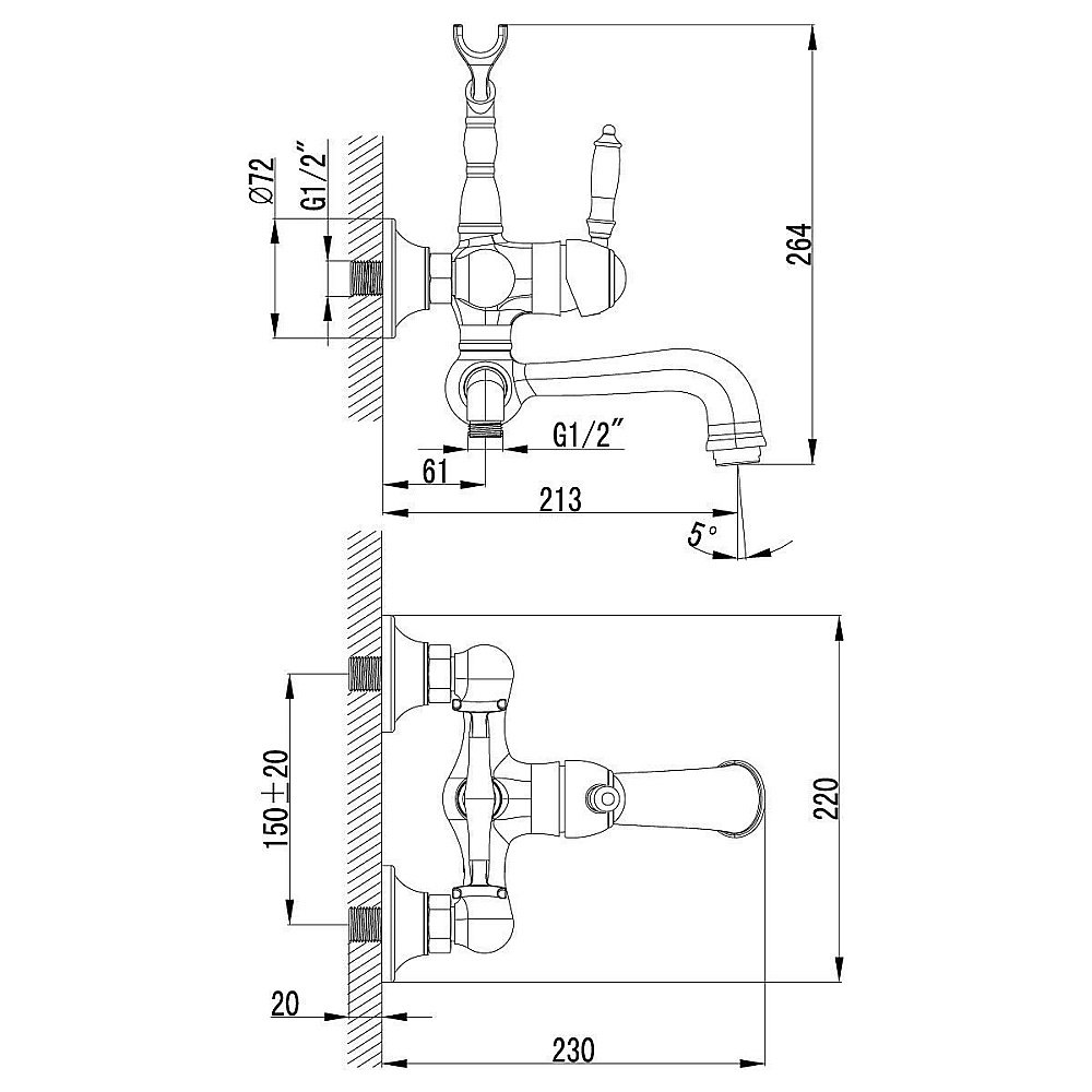 Смеситель для ванны Lemark Villa LM4812B купить в интернет-магазине сантехники Sanbest